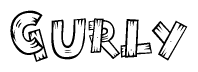 The clipart image shows the name Gurly stylized to look like it is constructed out of separate wooden planks or boards, with each letter having wood grain and plank-like details.