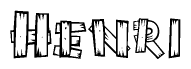 The image contains the name Henri written in a decorative, stylized font with a hand-drawn appearance. The lines are made up of what appears to be planks of wood, which are nailed together