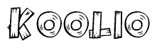 The clipart image shows the name Koolio stylized to look like it is constructed out of separate wooden planks or boards, with each letter having wood grain and plank-like details.