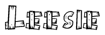 The clipart image shows the name Leesie stylized to look as if it has been constructed out of wooden planks or logs. Each letter is designed to resemble pieces of wood.