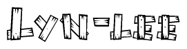 The clipart image shows the name Lyn-lee stylized to look like it is constructed out of separate wooden planks or boards, with each letter having wood grain and plank-like details.