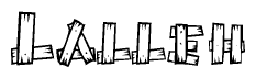 The clipart image shows the name Lalleh stylized to look like it is constructed out of separate wooden planks or boards, with each letter having wood grain and plank-like details.