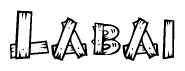 The clipart image shows the name Labai stylized to look like it is constructed out of separate wooden planks or boards, with each letter having wood grain and plank-like details.