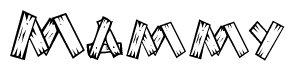 The image contains the name Mammy written in a decorative, stylized font with a hand-drawn appearance. The lines are made up of what appears to be planks of wood, which are nailed together