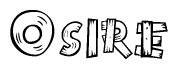 The clipart image shows the name Osire stylized to look like it is constructed out of separate wooden planks or boards, with each letter having wood grain and plank-like details.