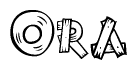 The clipart image shows the name Ora stylized to look like it is constructed out of separate wooden planks or boards, with each letter having wood grain and plank-like details.