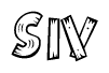 The clipart image shows the name Siv stylized to look like it is constructed out of separate wooden planks or boards, with each letter having wood grain and plank-like details.