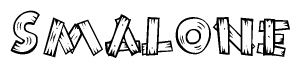 The clipart image shows the name Smalone stylized to look like it is constructed out of separate wooden planks or boards, with each letter having wood grain and plank-like details.