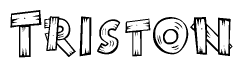 The clipart image shows the name Triston stylized to look as if it has been constructed out of wooden planks or logs. Each letter is designed to resemble pieces of wood.
