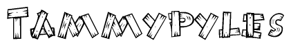 The clipart image shows the name Tammypyles stylized to look as if it has been constructed out of wooden planks or logs. Each letter is designed to resemble pieces of wood.