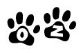 The image shows a series of animal paw prints arranged horizontally. Within each paw print, there's a letter; together they spell Oz