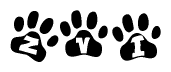 The image shows a row of animal paw prints, each containing a letter. The letters spell out the word Zvi within the paw prints.