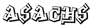 The clipart image features a stylized text in a graffiti font that reads Asachs.