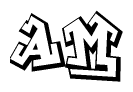 The clipart image features a stylized text in a graffiti font that reads Am.