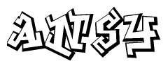 The clipart image features a stylized text in a graffiti font that reads Ansy.