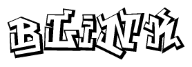 The clipart image depicts the word Blink in a style reminiscent of graffiti. The letters are drawn in a bold, block-like script with sharp angles and a three-dimensional appearance.