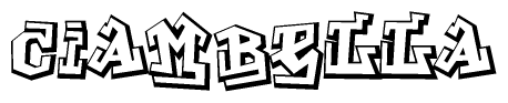 The clipart image depicts the word Ciambella in a style reminiscent of graffiti. The letters are drawn in a bold, block-like script with sharp angles and a three-dimensional appearance.