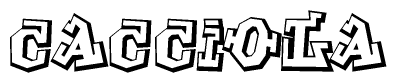 The clipart image features a stylized text in a graffiti font that reads Cacciola.
