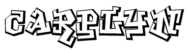 The clipart image features a stylized text in a graffiti font that reads Carplyn.