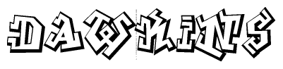 The clipart image features a stylized text in a graffiti font that reads Dawkins.