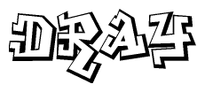 The clipart image features a stylized text in a graffiti font that reads Dray.