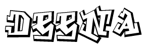 The clipart image features a stylized text in a graffiti font that reads Deena.