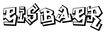 The image is a stylized representation of the letters Eisbaer designed to mimic the look of graffiti text. The letters are bold and have a three-dimensional appearance, with emphasis on angles and shadowing effects.