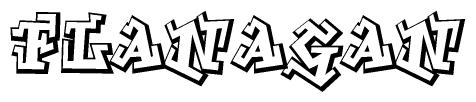 The clipart image features a stylized text in a graffiti font that reads Flanagan.