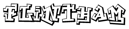 The clipart image features a stylized text in a graffiti font that reads Flintham.