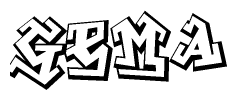 The clipart image features a stylized text in a graffiti font that reads Gema.