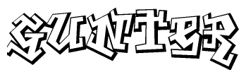 The clipart image features a stylized text in a graffiti font that reads Gunter.