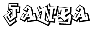 The clipart image features a stylized text in a graffiti font that reads Janea.