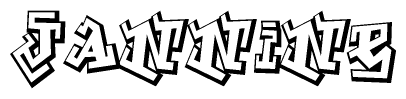 The clipart image features a stylized text in a graffiti font that reads Jannine.
