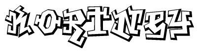 The clipart image features a stylized text in a graffiti font that reads Kortney.