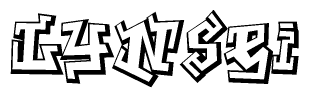 The clipart image features a stylized text in a graffiti font that reads Lynsei.