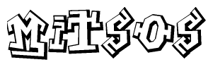 The clipart image features a stylized text in a graffiti font that reads Mitsos.