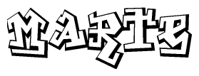 The clipart image features a stylized text in a graffiti font that reads Marte.