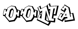 The clipart image features a stylized text in a graffiti font that reads Oona.