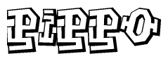 The clipart image features a stylized text in a graffiti font that reads Pippo.