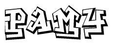 The clipart image features a stylized text in a graffiti font that reads Pamy.