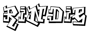 The clipart image features a stylized text in a graffiti font that reads Rindie.