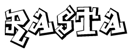 The clipart image features a stylized text in a graffiti font that reads Rasta.