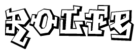 The clipart image features a stylized text in a graffiti font that reads Rolfe.