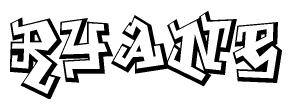 The clipart image features a stylized text in a graffiti font that reads Ryane.