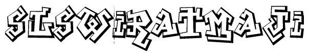 The clipart image features a stylized text in a graffiti font that reads Slswiratmaji.