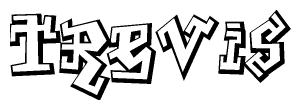The clipart image features a stylized text in a graffiti font that reads Trevis.