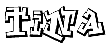 The clipart image features a stylized text in a graffiti font that reads Tina.