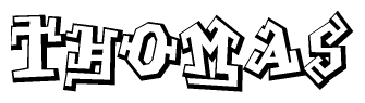 The clipart image features a stylized text in a graffiti font that reads Thomas.