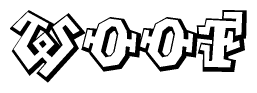 The clipart image features a stylized text in a graffiti font that reads Woof.