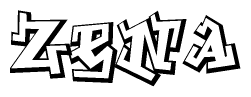 The clipart image features a stylized text in a graffiti font that reads Zena.